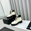 2023-Designer boots New Knitted Spliced Elastic Socks boots designer womens Genuine Leather Thick Sole Lacing Short Slim and Slim