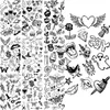 5 PC Temporära tatueringar Angel Wings Halloween Heart Temporary Tattoos för kvinnor Realistiska astronaut Skull Fake Tattoo Sticker Body Hand Tatoos Z0403