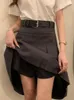 Skirts The wrinkling skills of wearing underwear preppy style retro knee length and a casual and simple all-round college girl from Korea 230404