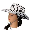 Canival Cosplay drôle perruque chapeau accessoires de fête lait vache style Cowboy chapeaux casquette