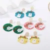 Boucles d'oreilles en pente Couleur de lustre mignon animal coloré