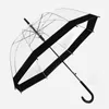 Parapluies Transparent à long manche, parapluie de pluie ultra léger pour femmes et enfants 54DC