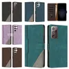 Business Leather Wallet Cases For Samsung S23 FE Ultra S22 Plus Note 20 A23 4G A33 A34 A53 A54 M33 M53 A25 M54 Hybrid Color Hit Contrast ID Card Slot Holder Flip Cover Pouch