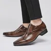 Kleidschuhe für Herren aus echtem Leder mit spitzer Zehenpartie, formelle italienische Oxford-Business-Designer-Hochzeit