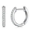 Hoop Earrings 925 Sterling Silver High Carbon Diamond Simple Small Women's Boutique Jewelry Wedding Ring