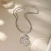 Colliers pendentifs Chaînes superposées exagérées rétro avec gros pendentifs d'escargot Collier pour femmes Accessoires Hip Hop à la mode 2023 Collier de mode