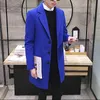 Heren Trench Coats Fashion Men Wol Blends Mens Casual Business Coat Leisure Overcoat Male Punk Style Dust Jackets 230404