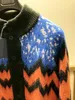 Autumn and Winter Highend Mens tröja utredning Kontrast Färgstygn Design USA Size Sticked Cardigan Högkvalitativ lyxvarumärke Top Designer Tröja