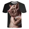 T-shirts pour hommes été Animal dessin animé complet T-shirt mode décontracté 3D garçon fille personnalité à manches courtes