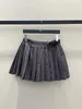 Women's Blouses & Shirts designer New MIU Nanyou Gaoding College Style Casual Versatile Thousand Bird Plaid Pleated Skirt Long Sleeve Set for Women VHIG