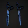 Hair Scissors Professional 6 '' Upscale scissor Blue Damascus hair scissors haircut thinning barber tools cutting shears Hairdressing scissors 230403