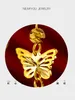Kolczyki Dangle Oryginalne 18K AU750 Gold Drop Prosty projekt motyla śliwki dla kobiet Tassel Fine Jewelry 2023