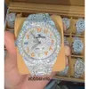 QGGZ CASHJIN Icedout montre hommes montre-bracelet de luxe Bling glacé VVS Moissanit diamant montre D2M208