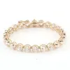 Bracelet moissanite en or 18 carats VVS1, bracelet de tennis en moissanite taille émeraude, bracelets en chaîne de tennis en diamant de laboratoire