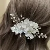 Pinces à cheveux épingles à cheveux de mariage pour mariée, accessoires en bec de canard, pinces à cheveux en perles, couleur or, couvre-chef à fleurs en métal, bijoux pour femmes et filles