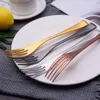 Dinnerware Sets 20/24/6Pcs Tableware Kitchen Utensils Spoons Fork Lunch Of Dishes Cutlery Complete Dinner Stainless Steel Golden