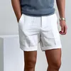 Mäns shorts Summer Beige Linen Men's Shorts Beach Wedding Casual Pants Holiday Customized Men's Linen Shorts 230404