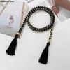 Belts Ladies Fringed Thin Waist Chain Skirt Decor Waist Strap Rope Knotted Mixed Color Braided Female Waist Belt Z0404