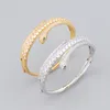 Echte gouden koppel slang Diamond Bangles vriendschapsarmband voor vrouwelijke mannen set zilveren designer sieraden femme liefdespaar armbanden Jowery Party Gifts Rose Girls