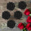 Flores decorativas 100 Pcs Artificial Rose Bouquet De Noiva Rosas Negras Flor Bulk Head Decor Fake Bride