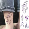 5 pc tijdelijke tatoeages waterdichte tijdelijke tattoo sticker 3D aquarel realistische lavendel daisy bloemen tatto vrouwen mannen kind s ankle nep tatoeages z0403