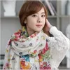 Sarongs Ladies Floral Flower Scarf Beautiful Women Shawl Stole Wrap Scarves P230403