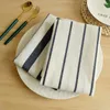 Table Napkin 3 Pieces Tea Towel Mediterranean Blue Cloth Kitchen Striped Cotton Napkins Gourmet Background Tablecloth