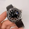 ST9 Mens Otomatik Mekanik Hareket Yat Siyah Kadran Saatler 40mm Paslanmaz Çelik Kol saatleri Safir Cam Aydınlık Saat Montre Ustası