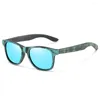Sonnenbrille HOLZ für Männer Zebra Polarisierte Sonnenbrille Rechteckige Gläser Fahren UV400-Schutz Brillen Holz