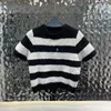 Damskie swetry projektantki Knitts T Shirt Fashion Lett Hafdery krótkie rękaw T Slim-Fit Knitted Swater Womens 23 Nowy pasiaste pullover top 00v8