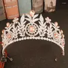 Haarspangen, barocke große Kristallblume, Brautkrone, Tiara, prächtiges Strass-Diadem für Braut, Abschlussball, Stirnband, Hochzeitsaccessoires