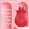 Adult products g Spot Rose Toy Vibrator for Woman Clitoral Tongue Licking Stimulator 10 Swing Modes Clit Nipple Licker for Women Adult Couples 230316