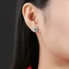 Stud Earrings S925 Silver Inlaid Emerald Mountain Style Bright Moon Women's Retro Fashion Are Of Special Interest