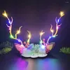 Acessórios de cabelo Chifres de cervo com luz LED Cereja Galho Mulheres Clipe Estilo Coreano Natal Antlers Hairpin