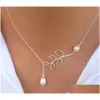 Hänge halsband Ny punk minimalistisk oändlighet Luck Pearl Leaf Pendants Halsband släpp leverans smycken halsband hängen dhras