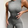 Women's Jumpsuits & Rompers Sleeveless Bodycon Sports Jumpsuit 2023 Women Trousers Summer Grey Solid Running White Black SkinnyWomen's