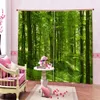 Rideau 3D Photo personnaliser taille vert forêt rideaux chambre salon bureau Cortinas panne salle de bain douche