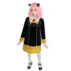 Cosplay anime spionfamilj Anya Forger cosplay kostym svart klänning enhetlig söt flickor rosa peruk vuxna barn