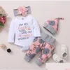 Set di abbigliamento Set di abbigliamento Hibobi 4 pezzi Set di vestiti per bambina Nato per bambini Completi per bambini per bambini Consegna a domicilio per neonati, Bambini Mater Dhqpc