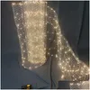 Décoration de fête Centres de plafond de mariage LED Treillis métalliques Lumière String Star Net Lampe de riz Fenêtre El Ornement Drop Livraison Accueil Dh5Ks