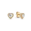 Pandora-Ohrringe mit authentischer Passform, Charm-Anhänger „Family Eternal Heart Stud“.