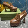 Schuhe Schuhe silberne Schnalle verzierte Plateau-Absätze hochwertige Vollnarbenleder-Pumps 14 cm hoch Damen 35-42 mit 240229