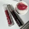 립글로스 방수 거울 누드 유약 투명한 짙은 갈색 빨간색 지속되는 희미한 액체 벨벳 립스틱 여성 메이크업