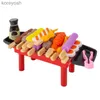 Kitchens Play Food Simulation Kitchen Barbecue Meat Skewers Set for Kids Pretend Play BBQ Grill Toys Play House Cooking Games Toy GiftsL231104