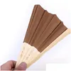 Other Office School Supplies Wholesale Diy Folding Fan Solid Color Single Sided Paper Childrens Painting Gift Wedding Party Favors Dhk08