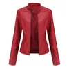 Women's Leather FANTIGO Women Jacket Slim Pu 2023 Autumn Winter Female Coats Ladies Moto Biker Zipper Large Size Clothing