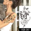 5 PC Tattoos temporários Tatuagem de proteção corporal feminina Tattoo de pintura de arte sexy Tattoo temporário Touch Touch Sticker Flor For Women Ladies Tatoo Z0403