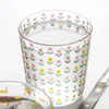 Wine Glasses JINYOUJIA Cute Flowers Pattern Glass Cup Heat Resistant Milk Coffee Party Juice Mug Kitchen Drinkware Birthday Gift