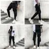 Pantaloni da uomo Godlikeu Summer Hip Hop Mens Trend coreano Nastri skinny Cargo Pantaloni neri Drop Delivery Abbigliamento Abbigliamento Dhcck