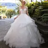 Классическое атласное свадебное платье трапециевидной формы с длинными рукавами и глубоким вырезом для вечеринки, элегантное платье с открытой спиной и скользящим шлейфом, Vestido De Novia 328 328